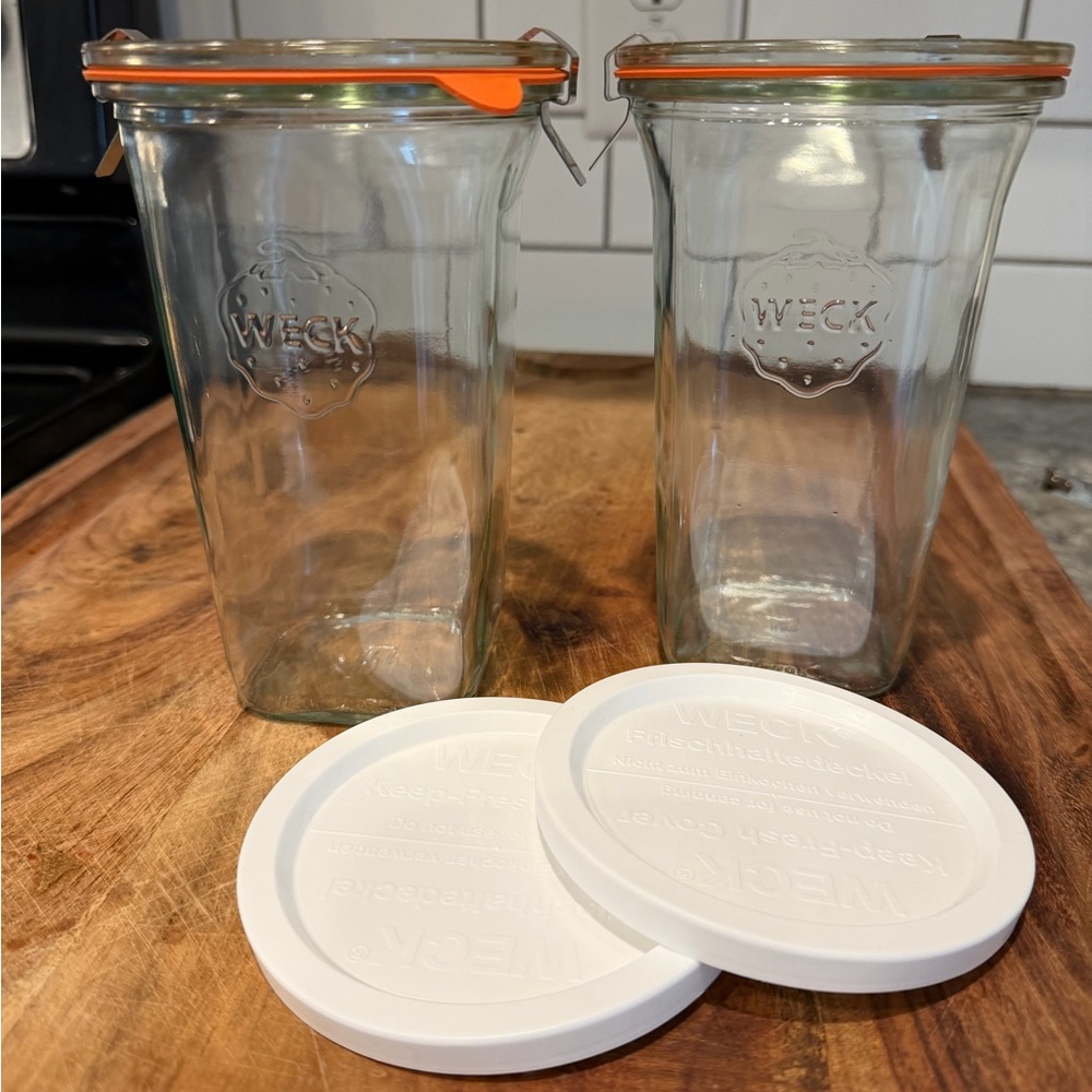 New! Set of (2) WECK 769 Large Quadro Jars - 26.9 oz square bottom - Picture 2 of 9